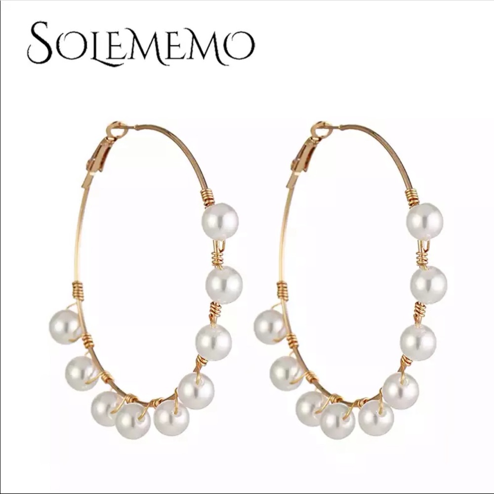 New Big Circle Round Drop Earrings - Picture 2 of 2